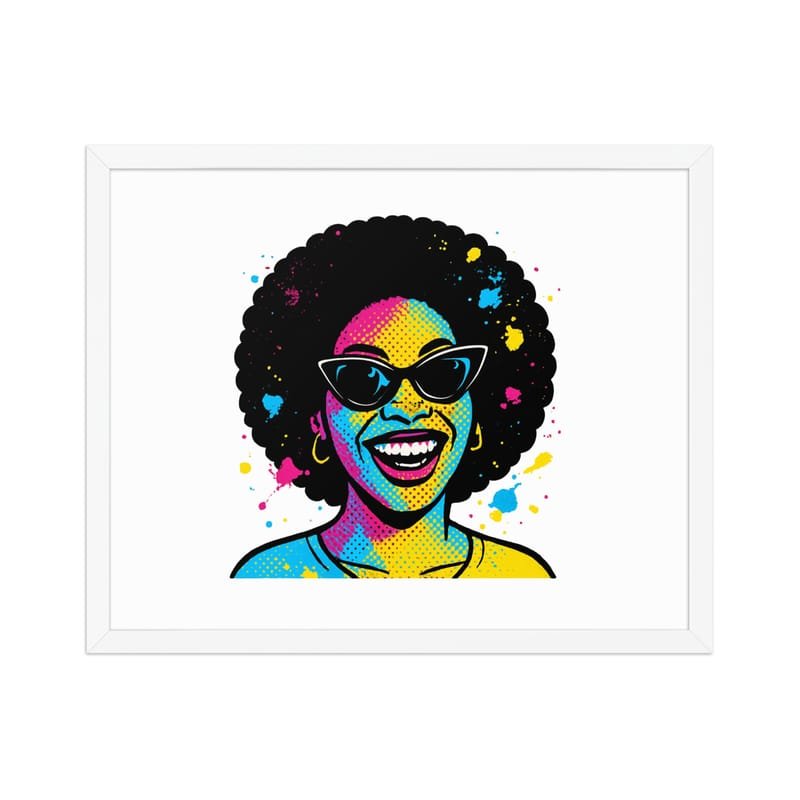 Framed poster Vibrant Afro Pop-Art Woman with Cat-Eye Shades-Original - Image 27