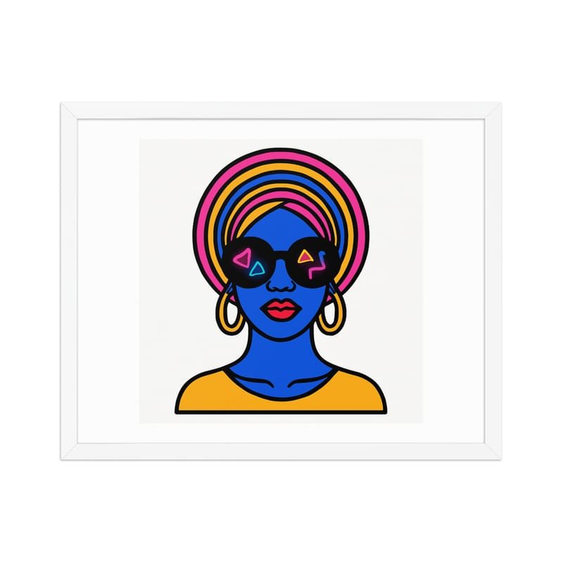 Framed poster Psychedelic Afro Queen with Neon Sunglasses - Image 27