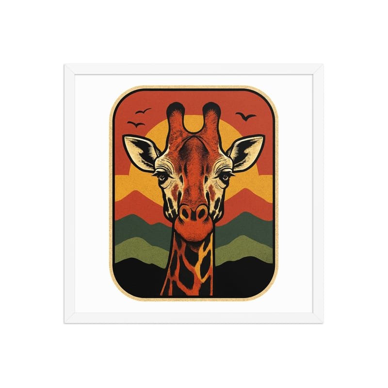 Framed poster Retro Sunset Giraffe Postcard Portrait-Original - Image 30