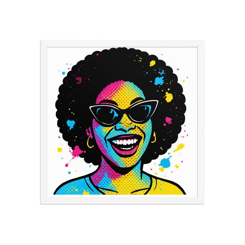 Framed poster Vibrant Afro Pop-Art Woman with Cat-Eye Shades-Original - Image 30