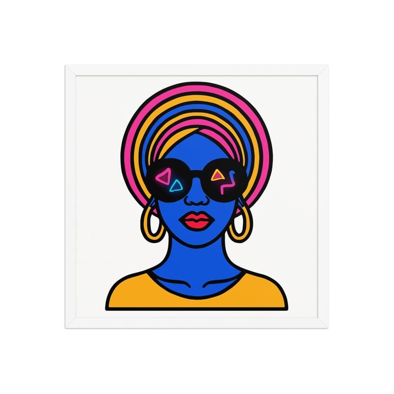 Framed poster Psychedelic Afro Queen with Neon Sunglasses - Image 30