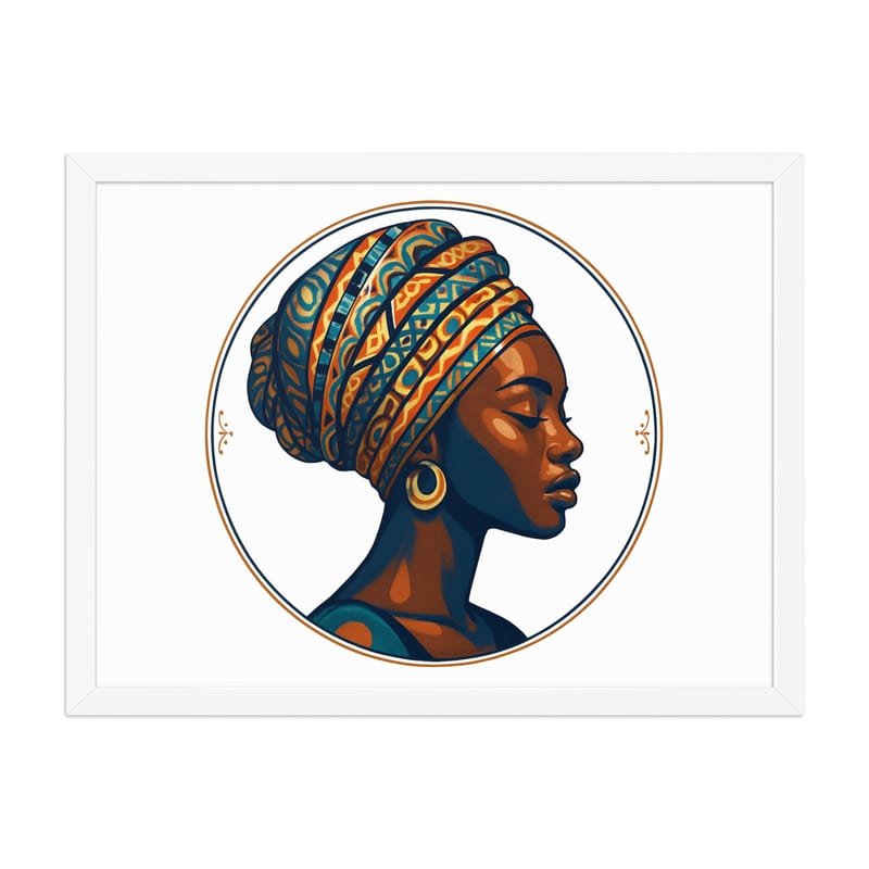 Framed poster Regal African Woman in Patterned Wax Turban-Original - Image 33