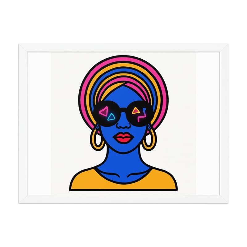 Framed poster Psychedelic Afro Queen with Neon Sunglasses - Image 33