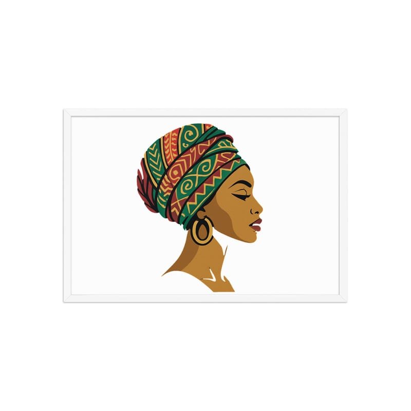 Framed poster Elegant African Woman in Vibrant Wax Headwrap-Original - Image 36