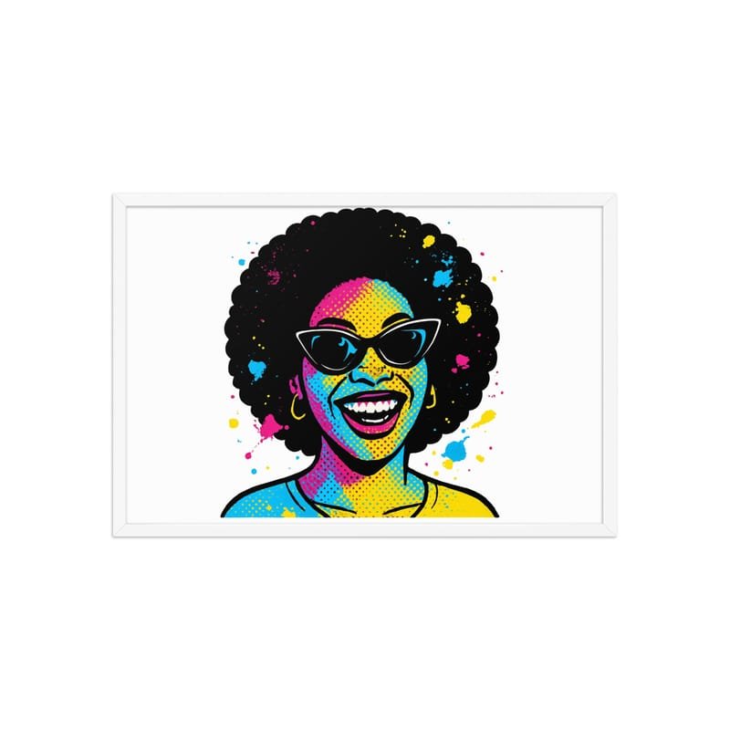 Framed poster Vibrant Afro Pop-Art Woman with Cat-Eye Shades-Original - Image 36