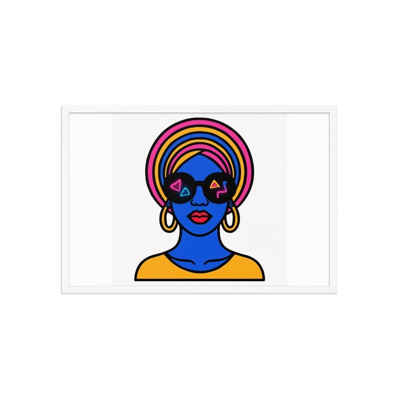 Framed poster Psychedelic Afro Queen with Neon Sunglasses - Image 36