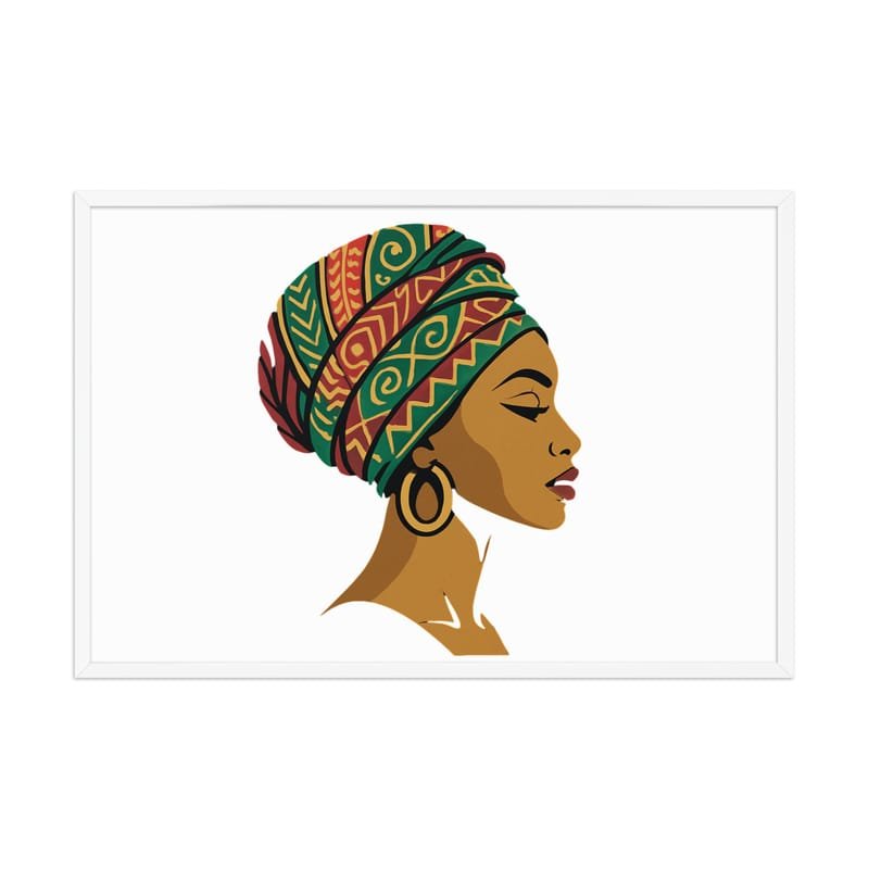 Framed poster Elegant African Woman in Vibrant Wax Headwrap-Original - Image 39