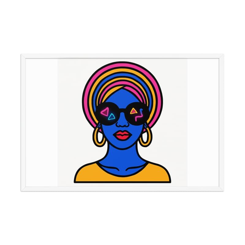 Framed poster Psychedelic Afro Queen with Neon Sunglasses - Image 39