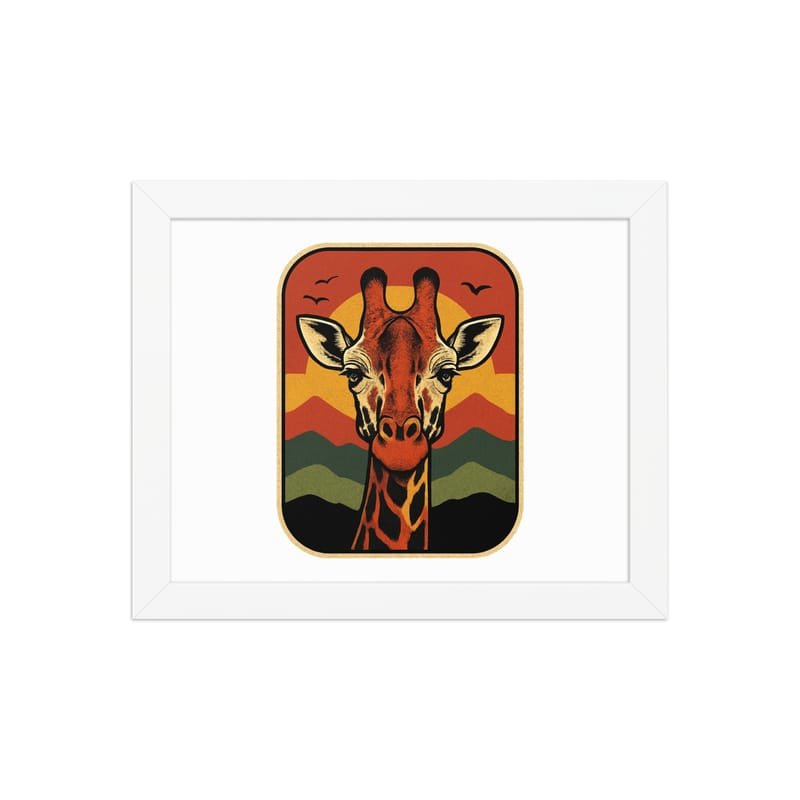 Framed poster Retro Sunset Giraffe Postcard Portrait-Original - Image 3