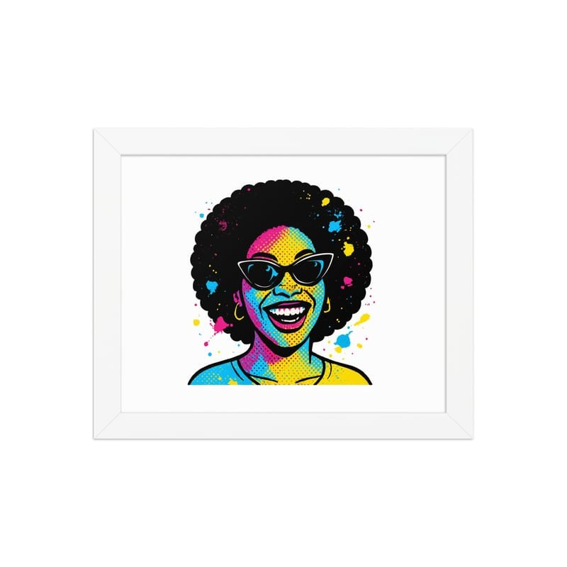 Framed poster Vibrant Afro Pop-Art Woman with Cat-Eye Shades-Original - Image 3