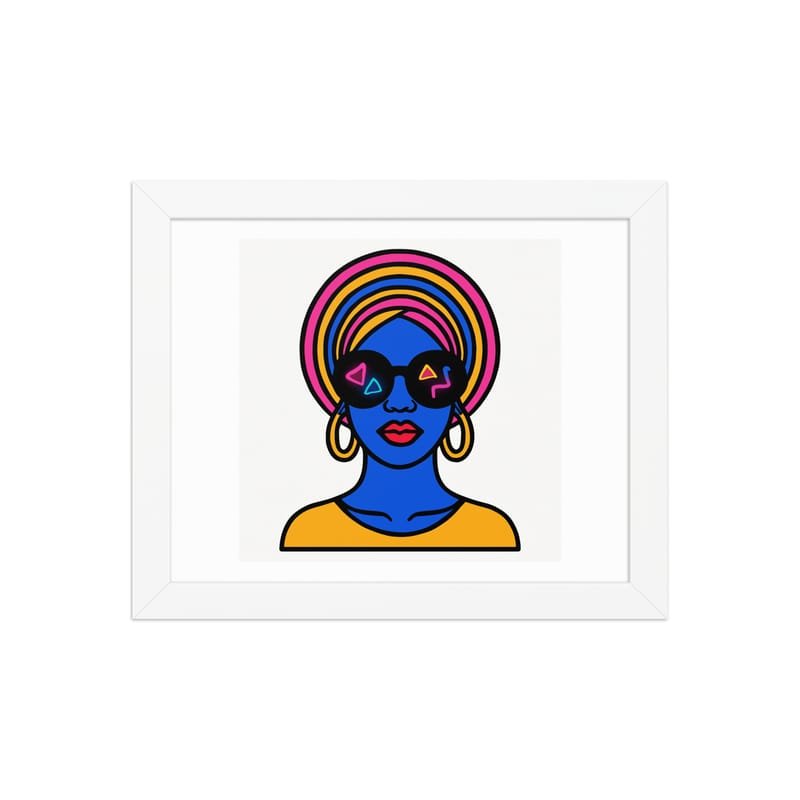 Framed poster Psychedelic Afro Queen with Neon Sunglasses - Image 3