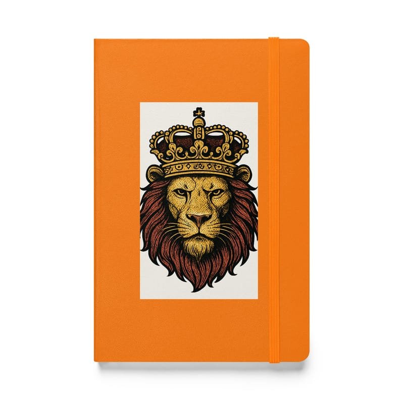 Hardcover bound notebook Regal Lion Head with Ornate Crown Emblem-Original - Image 4