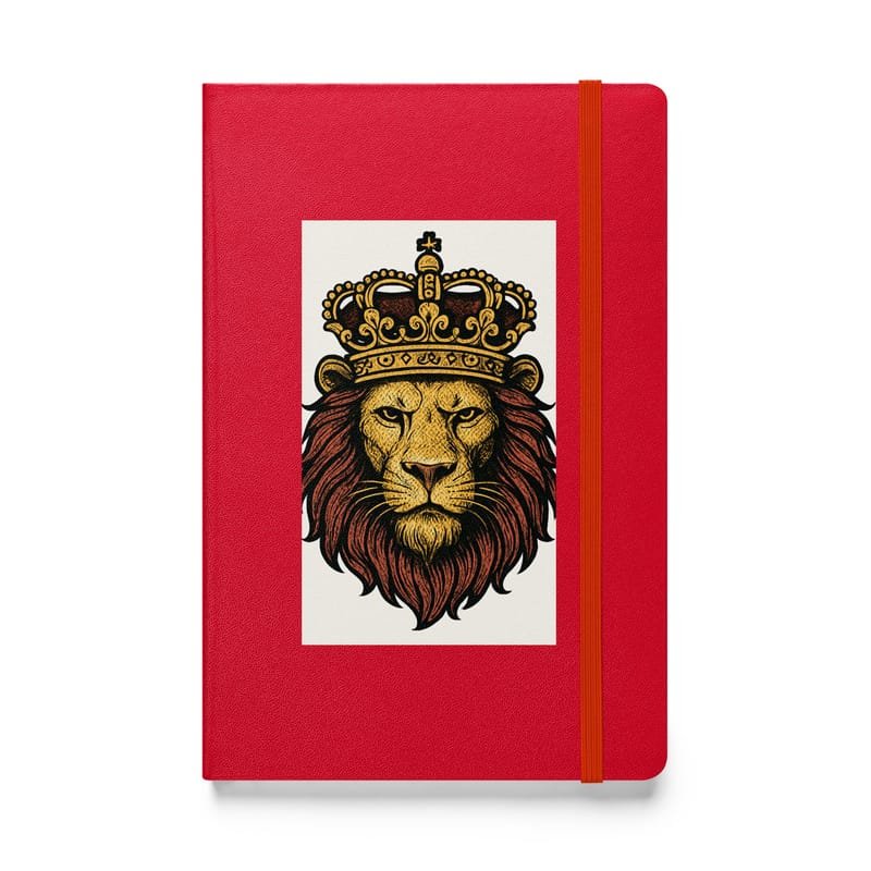 Hardcover bound notebook Regal Lion Head with Ornate Crown Emblem-Original - Image 3