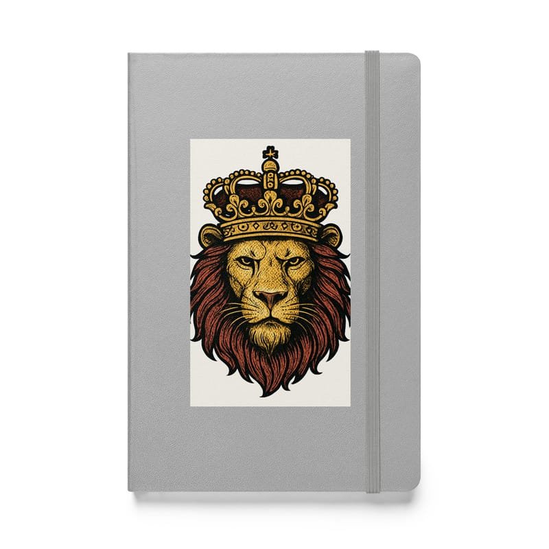 Hardcover bound notebook Regal Lion Head with Ornate Crown Emblem-Original - Image 5