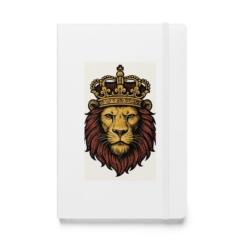 Hardcover bound notebook Regal Lion Head with Ornate Crown Emblem-Original - Image 6