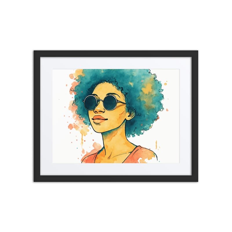 Framed poster Sunset Vibes Woman with Afro & Sunglasses - Image 7