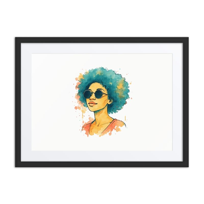 Framed poster Sunset Vibes Woman with Afro & Sunglasses - Image 10