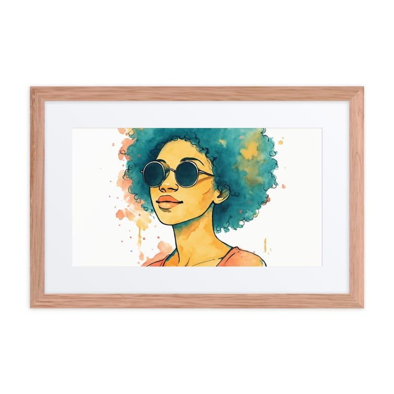 Framed poster Sunset Vibes Woman with Afro & Sunglasses - Image 5