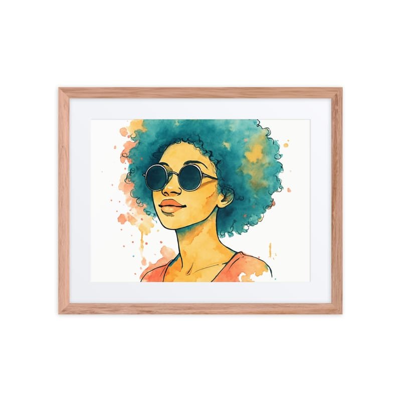Framed poster Sunset Vibes Woman with Afro & Sunglasses - Image 8