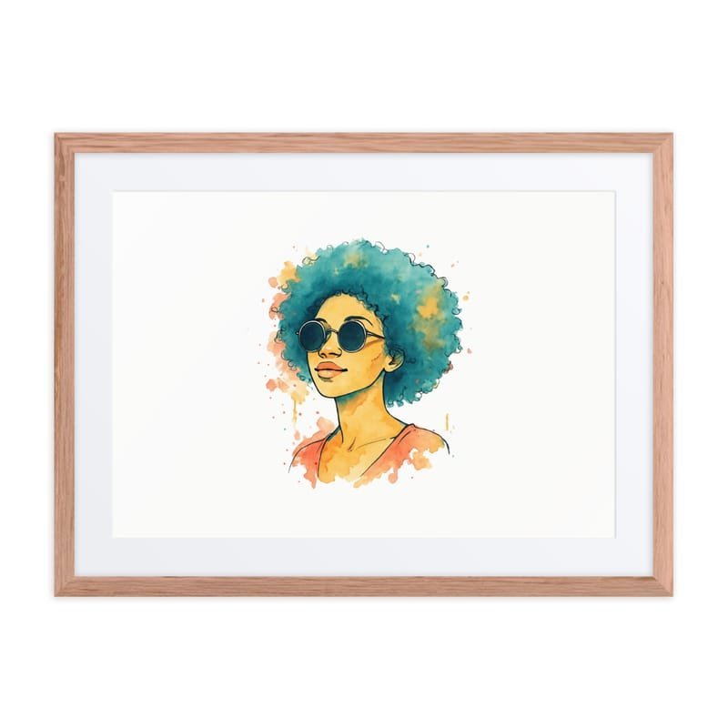 Framed poster Sunset Vibes Woman with Afro & Sunglasses - Image 11