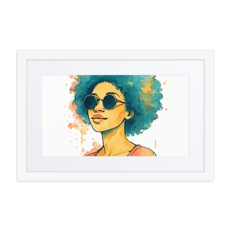 Framed poster Sunset Vibes Woman with Afro & Sunglasses - Image 6