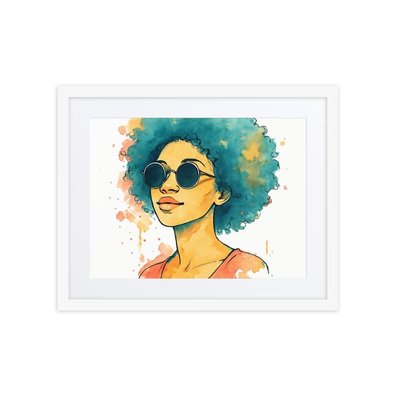 Framed poster Sunset Vibes Woman with Afro & Sunglasses - Image 9