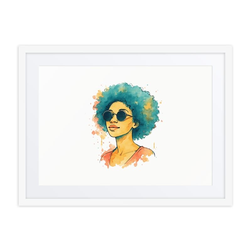 Framed poster Sunset Vibes Woman with Afro & Sunglasses - Image 12