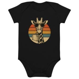 Organic cotton baby bodysuit Roaring Royal Lion Watercolor Splash-Original