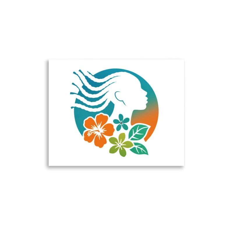 Photo paper poster Tropical Silhouette with Dynamic Braids & Flowers-Original - Image 3