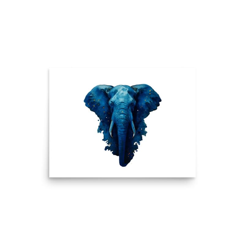 Photo paper poster Indigo Elephant Breaking Through Retro Sunset Bars-Original - Image 5