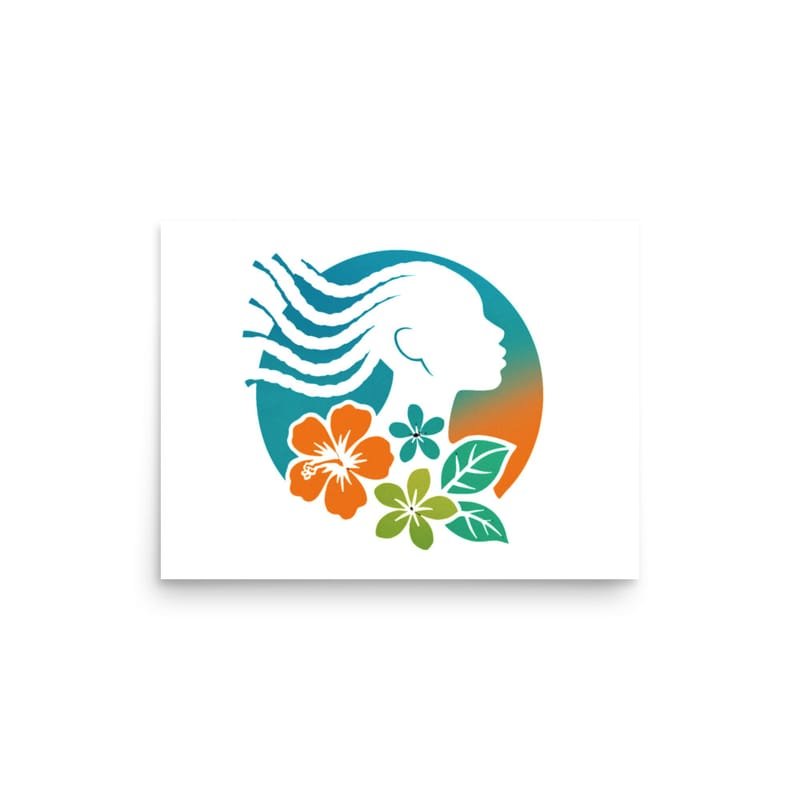 Photo paper poster Tropical Silhouette with Dynamic Braids & Flowers-Original - Image 5
