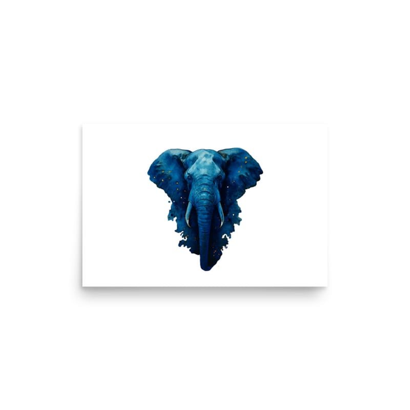 Photo paper poster Indigo Elephant Breaking Through Retro Sunset Bars-Original - Image 6