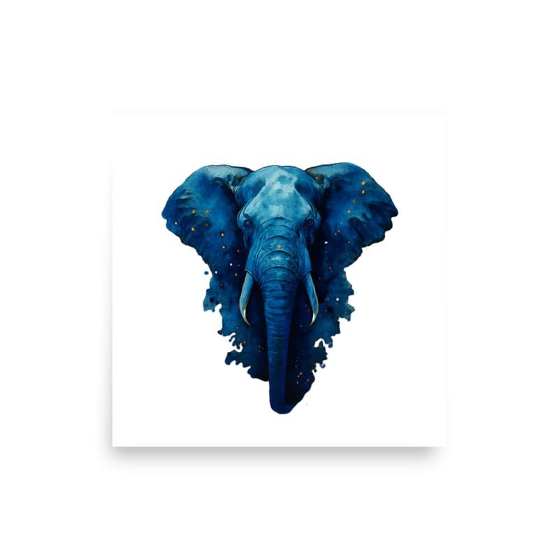 Photo paper poster Indigo Elephant Breaking Through Retro Sunset Bars-Original - Image 8