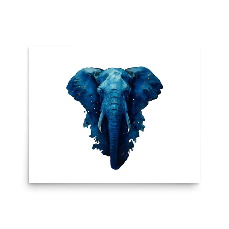 Photo paper poster Indigo Elephant Breaking Through Retro Sunset Bars-Original - Image 9