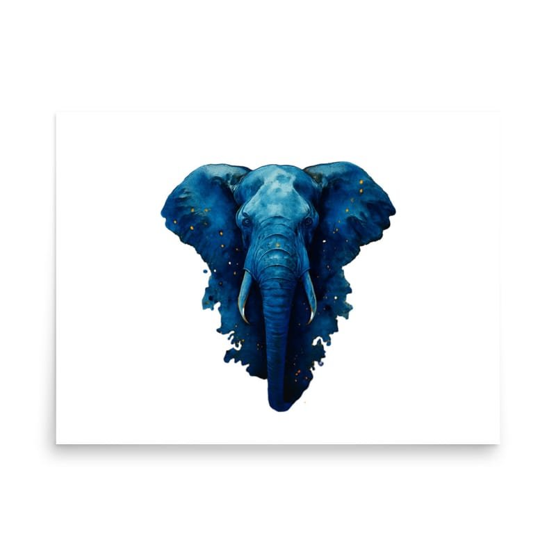 Photo paper poster Indigo Elephant Breaking Through Retro Sunset Bars-Original - Image 11