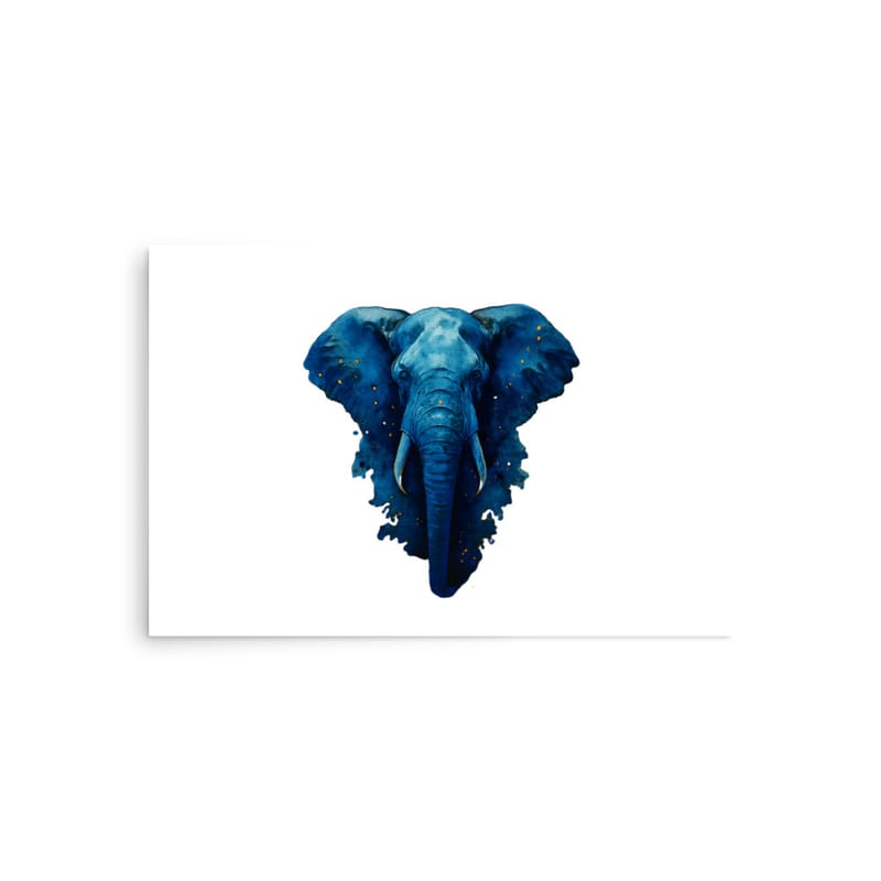 Photo paper poster Indigo Elephant Breaking Through Retro Sunset Bars-Original