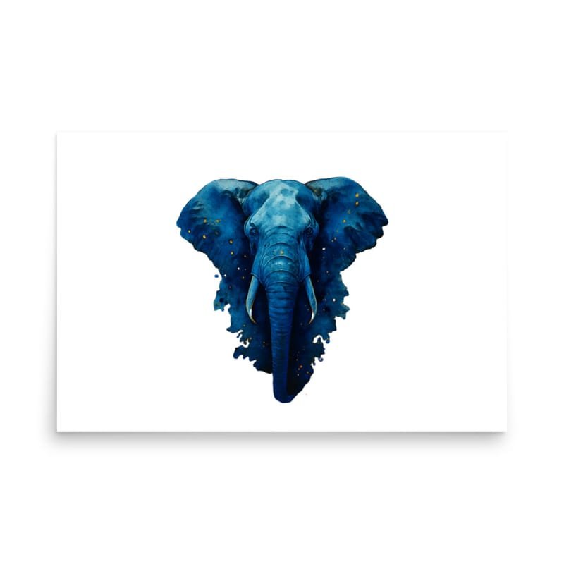 Photo paper poster Indigo Elephant Breaking Through Retro Sunset Bars-Original - Image 12