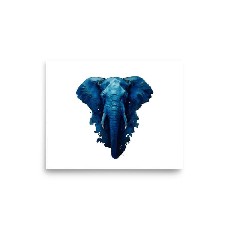 Photo paper poster Indigo Elephant Breaking Through Retro Sunset Bars-Original - Image 13