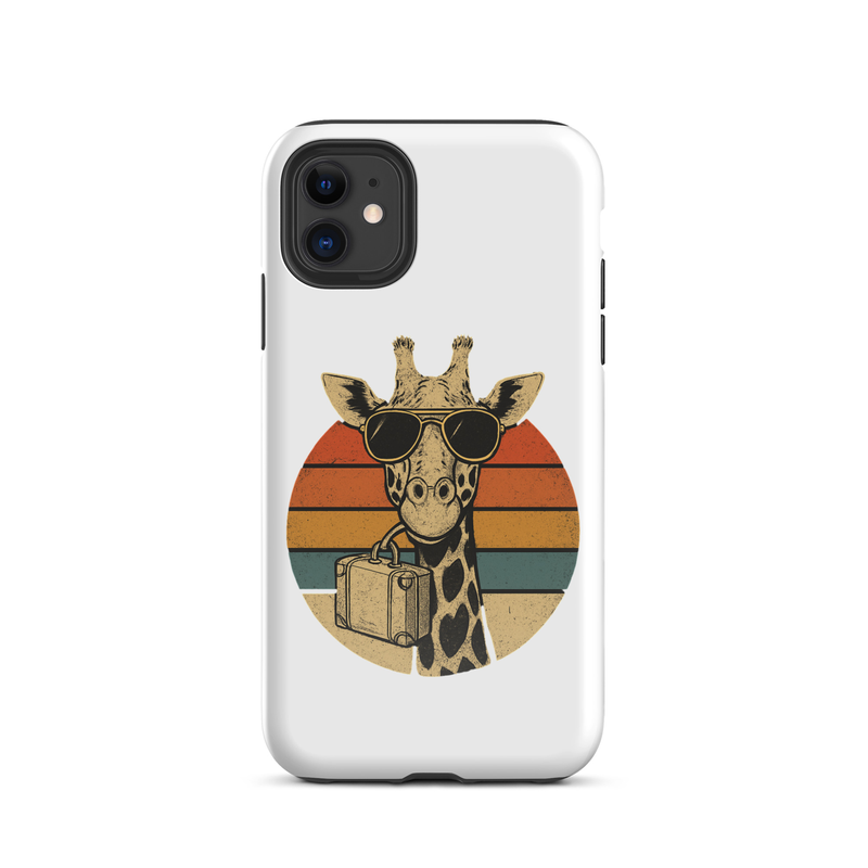 Tough Case for iPhone® Vintage Giraffe with Sunglasses & Suitcase Retro Sunset-Original