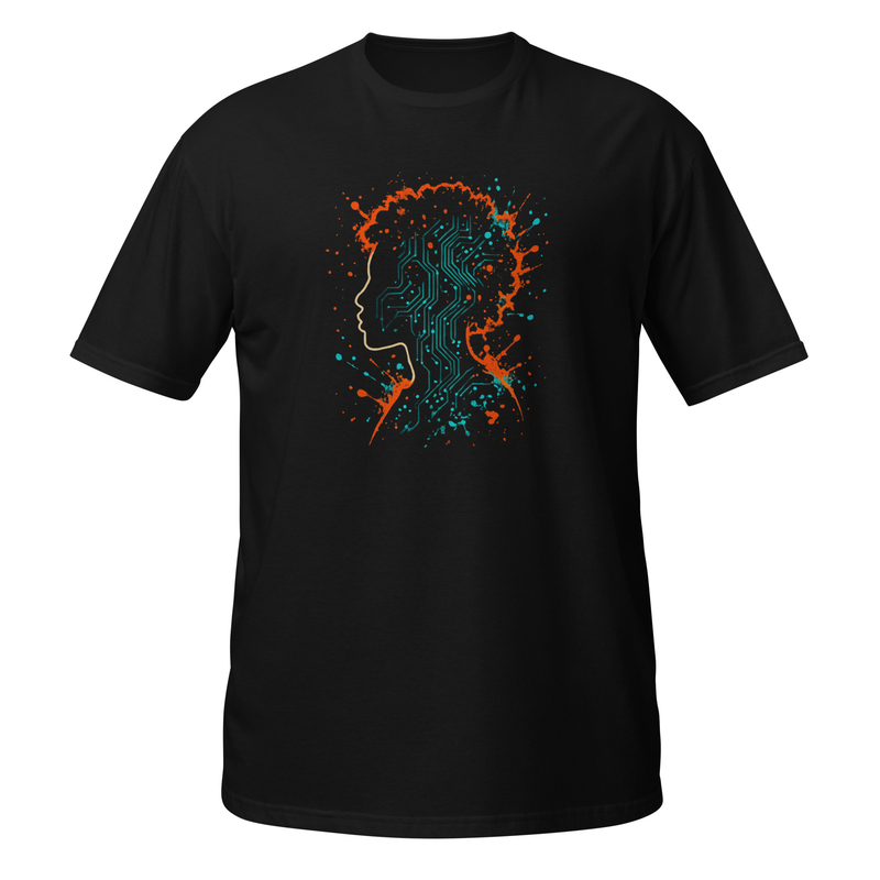 Short-Sleeve Unisex T-Shirt Afro-Futurist Circuit Silhouette Splash-Original