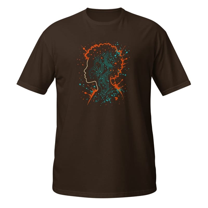Short-Sleeve Unisex T-Shirt Afro-Futurist Circuit Silhouette Splash-Original - Image 3