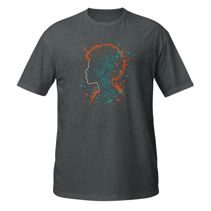 Short-Sleeve Unisex T-Shirt Afro-Futurist Circuit Silhouette Splash-Original - Image 4