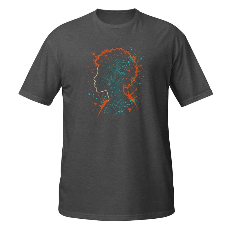 Short-Sleeve Unisex T-Shirt Afro-Futurist Circuit Silhouette Splash-Original - Image 7