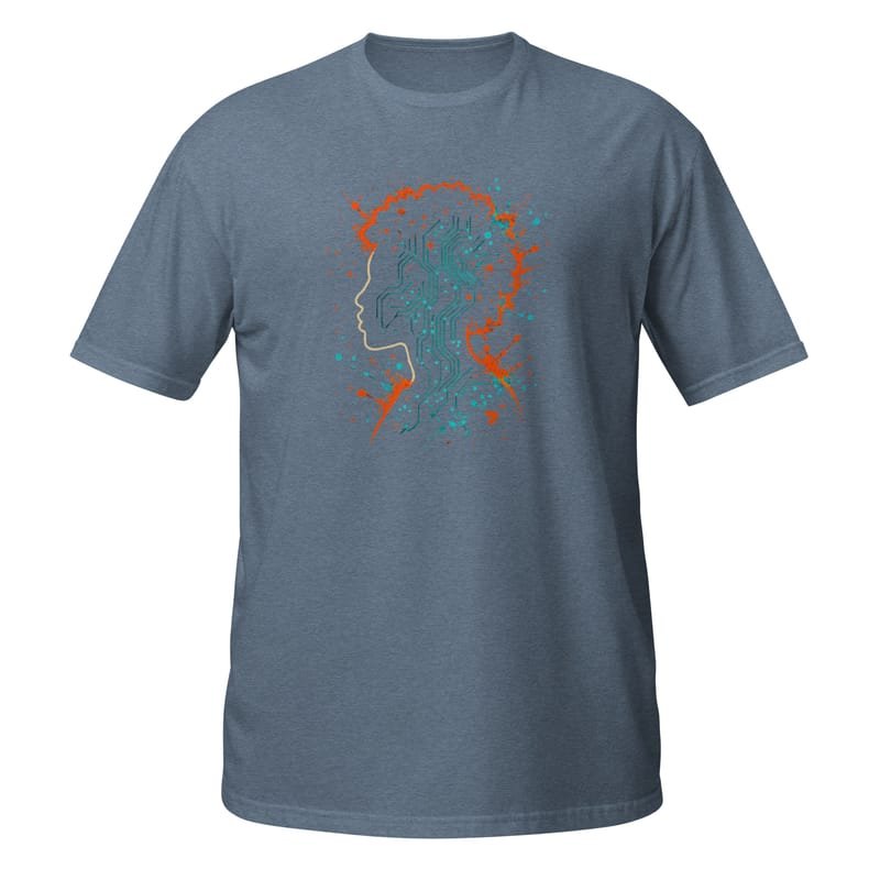 Short-Sleeve Unisex T-Shirt Afro-Futurist Circuit Silhouette Splash-Original - Image 9