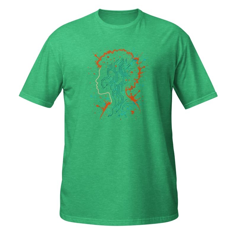 Short-Sleeve Unisex T-Shirt Afro-Futurist Circuit Silhouette Splash-Original - Image 11