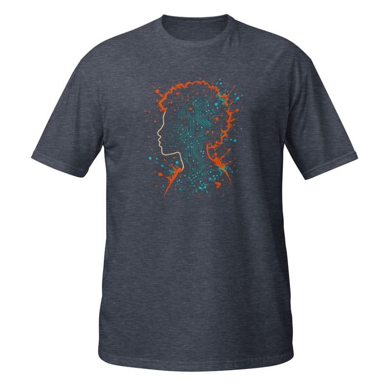 Short-Sleeve Unisex T-Shirt Afro-Futurist Circuit Silhouette Splash-Original - Image 5