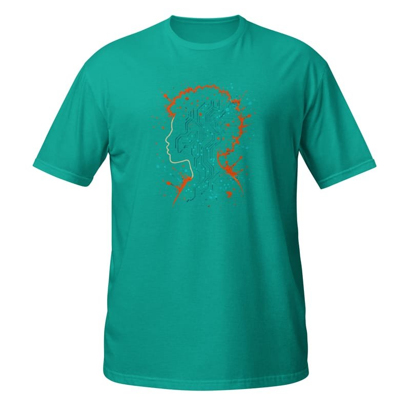 Short-Sleeve Unisex T-Shirt Afro-Futurist Circuit Silhouette Splash-Original - Image 10