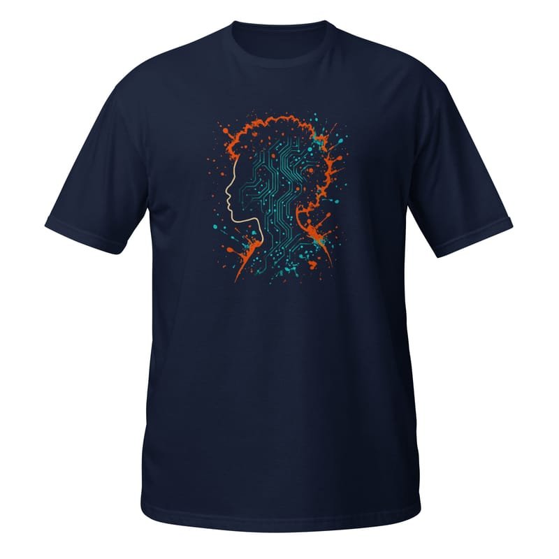 Short-Sleeve Unisex T-Shirt Afro-Futurist Circuit Silhouette Splash-Original - Image 2