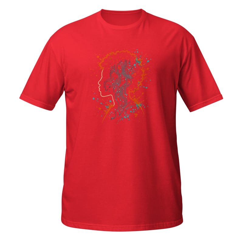 Short-Sleeve Unisex T-Shirt Afro-Futurist Circuit Silhouette Splash-Original - Image 6