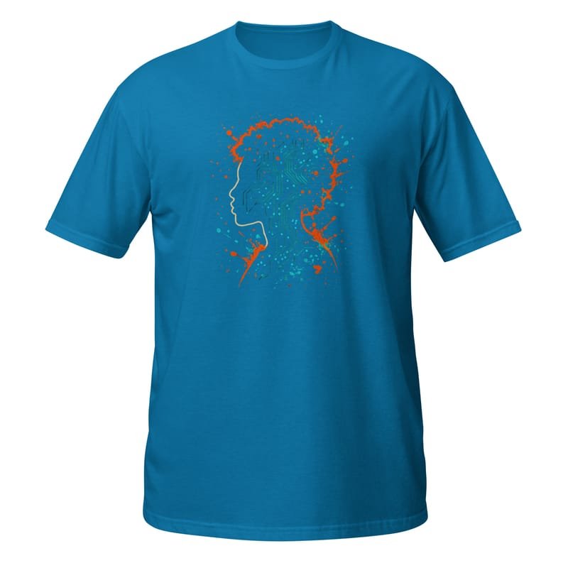Short-Sleeve Unisex T-Shirt Afro-Futurist Circuit Silhouette Splash-Original - Image 8